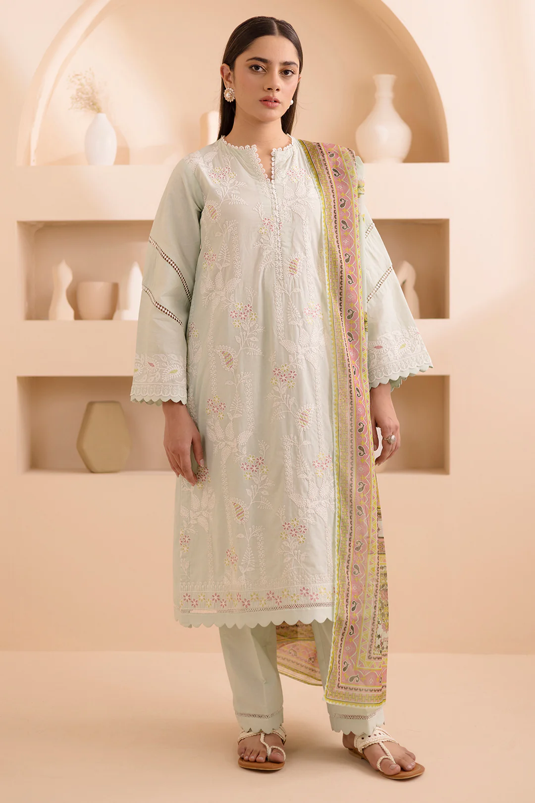 Embroidered Shirt Shalwar Dupatta - 0143 - Image 4