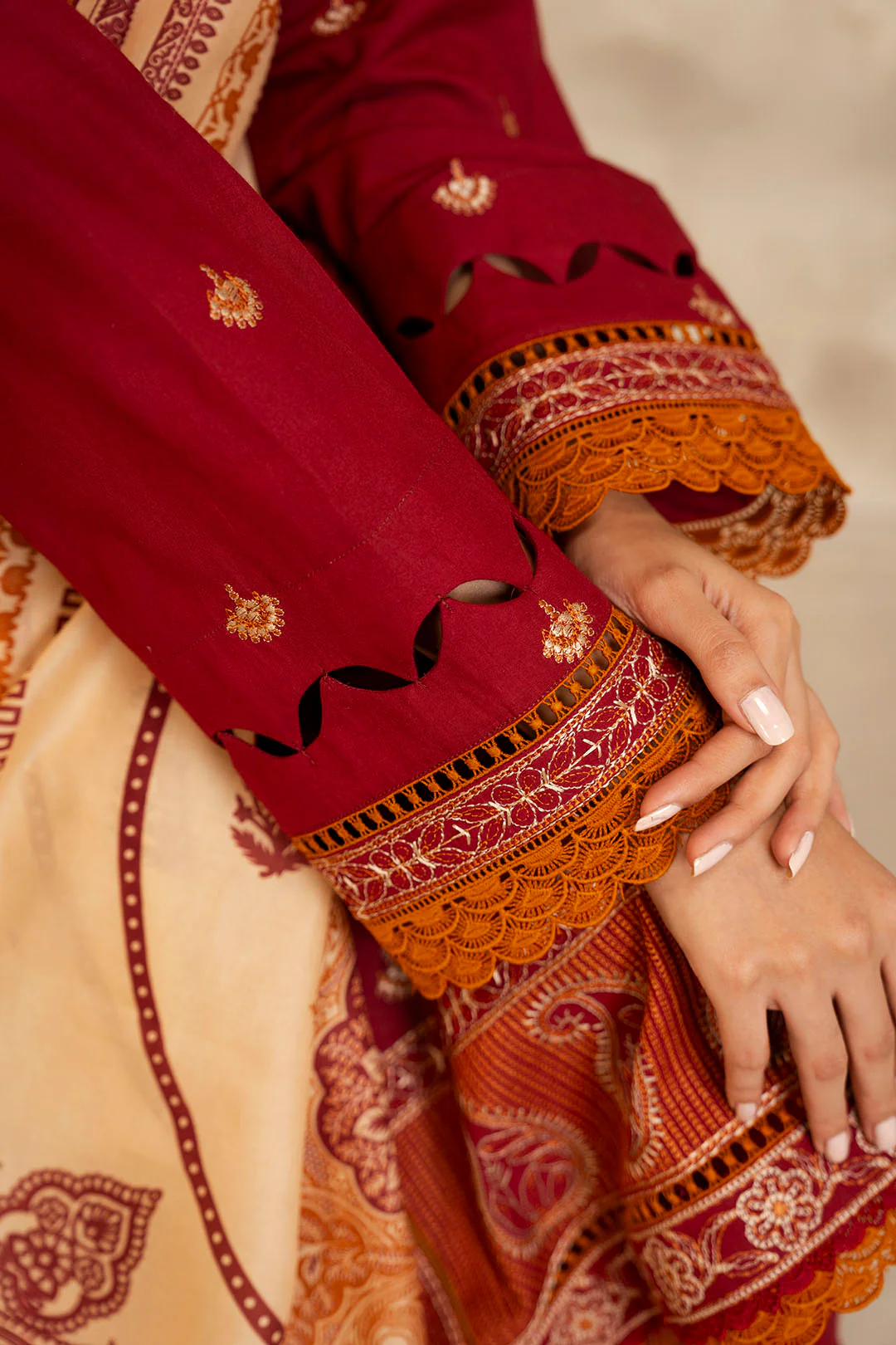 Embroidered Shirt Shalwar Dupatta - 0146 - Image 3
