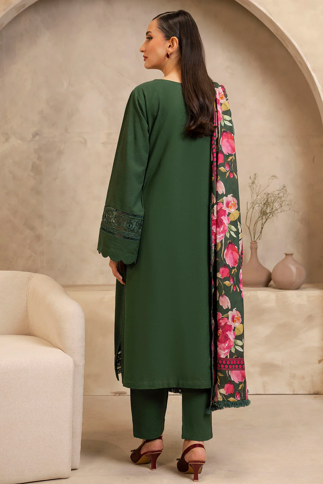 Embroidered Shirt Shalwar Dupatta - 0147 - Image 5
