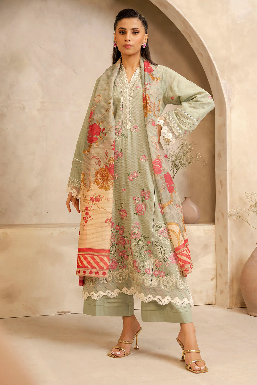 Embroidered Shirt Shalwar Dupatta - 0150 - Image 2