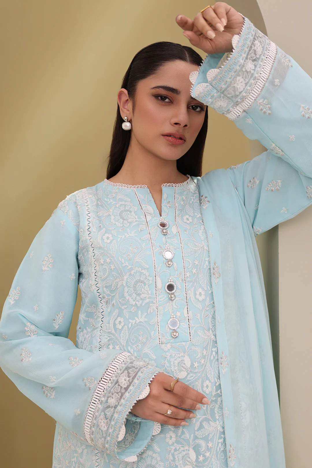 Embroidered Shirt Shalwar Dupatta - 0152 - Image 3