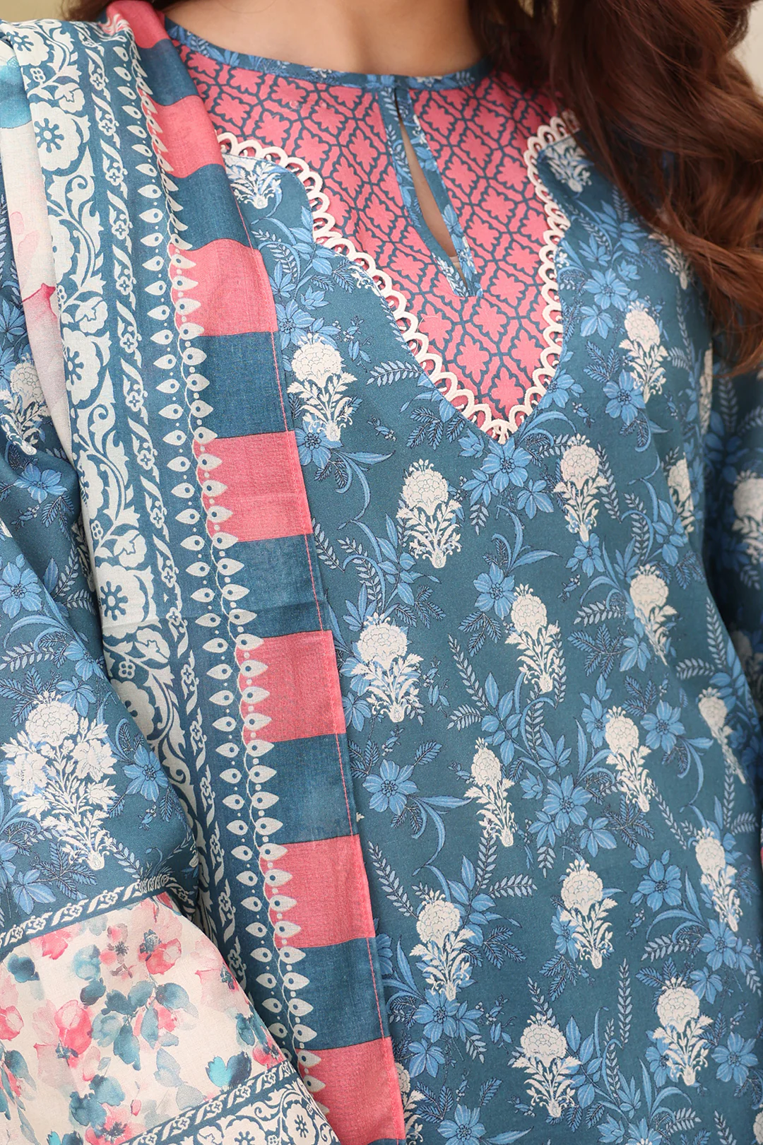 Embroidered Shirt Shalwar Dupatta - 0200 - Image 5