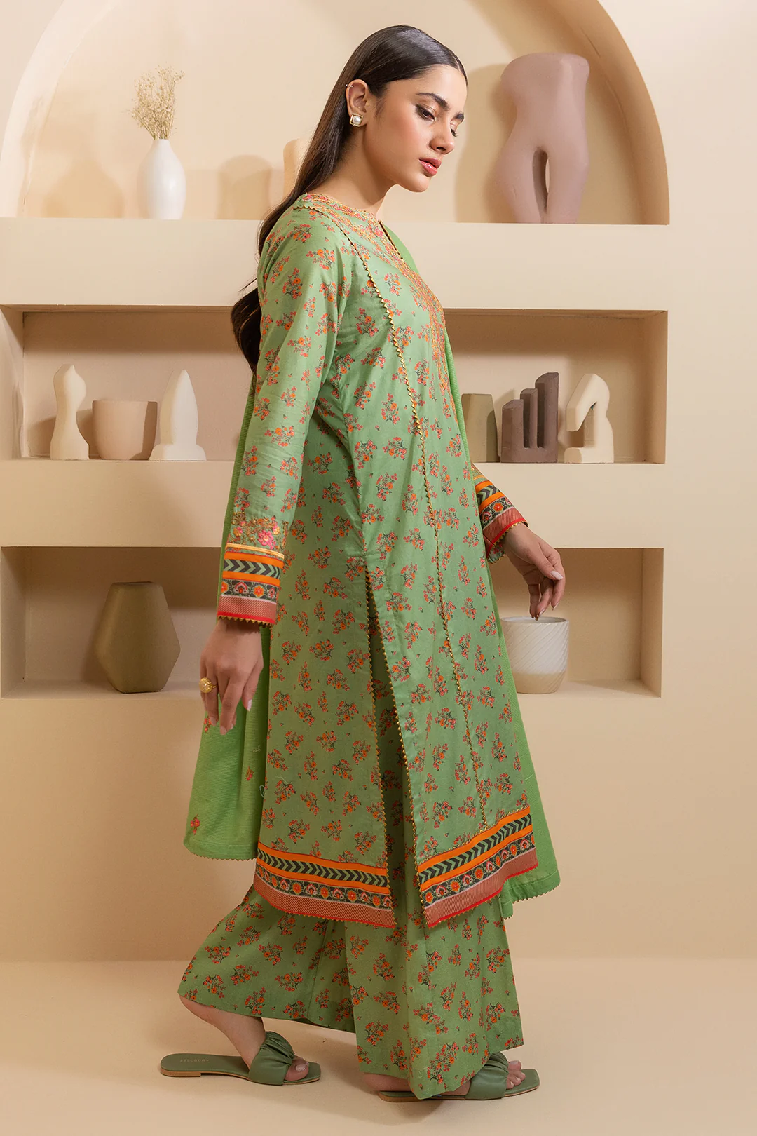 Embroidered Shirt Shalwar Dupatta - 0207 - Image 8