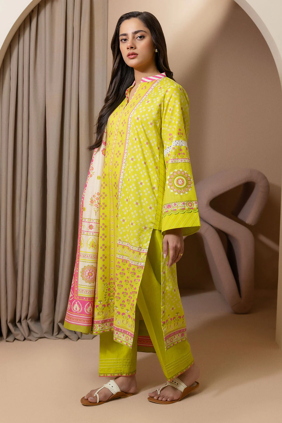 Embroidered Shirt Shalwar Dupatta - 0208 - Image 4