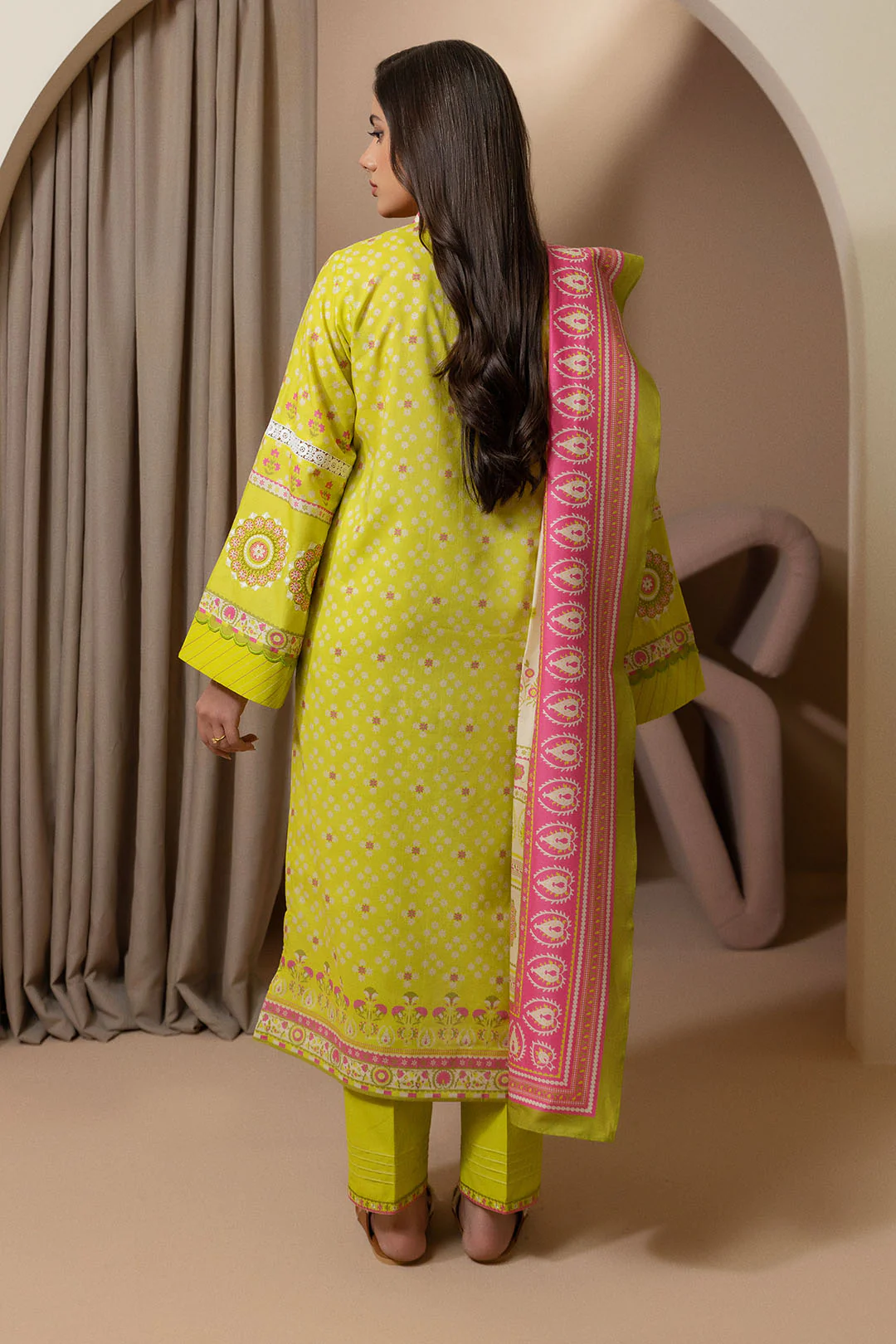 Embroidered Shirt Shalwar Dupatta - 0208 - Image 7