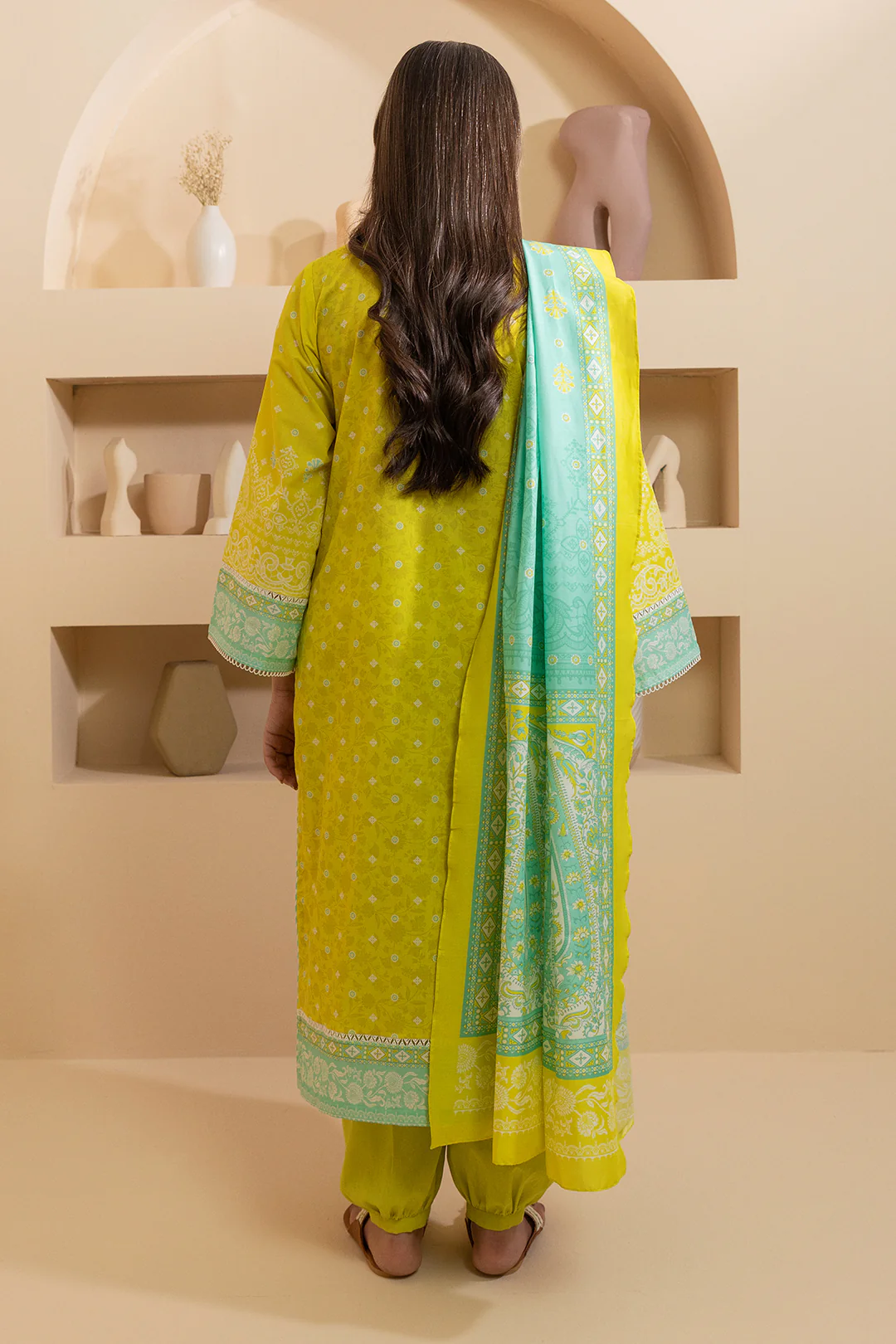 Embroidered Shirt Shalwar Dupatta - 0210 - Image 6