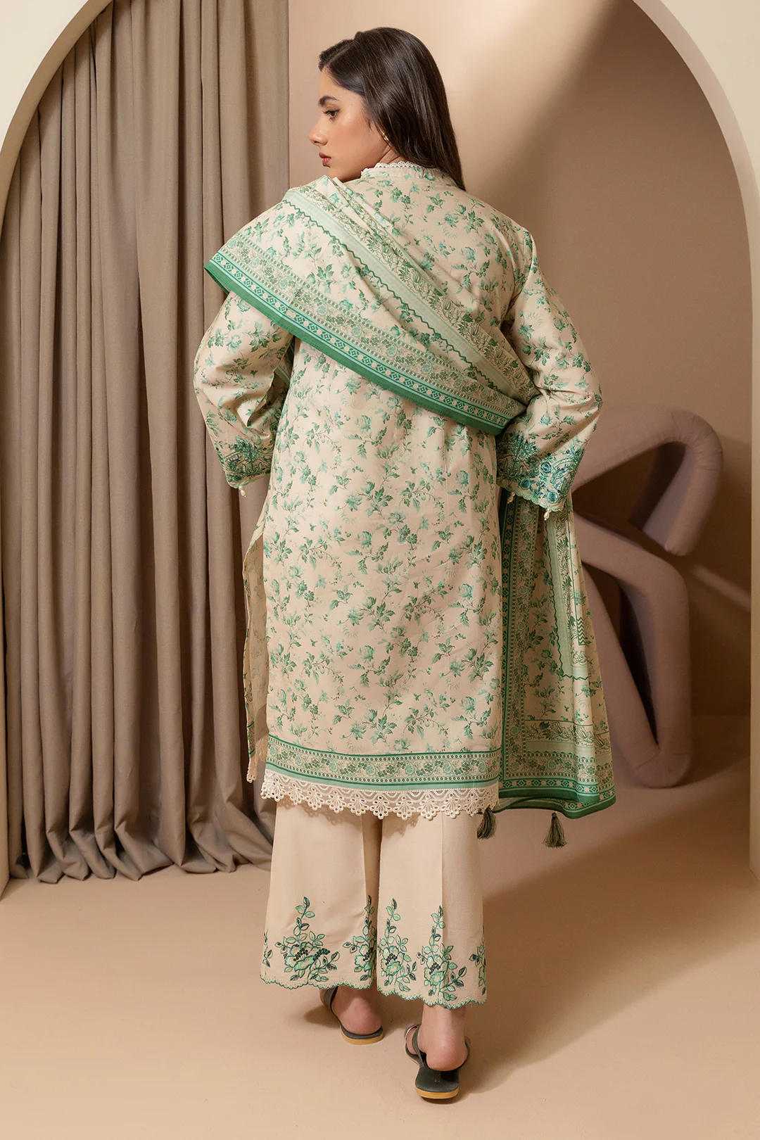Embroidered Shirt Shalwar Dupatta - 0211 - Image 7