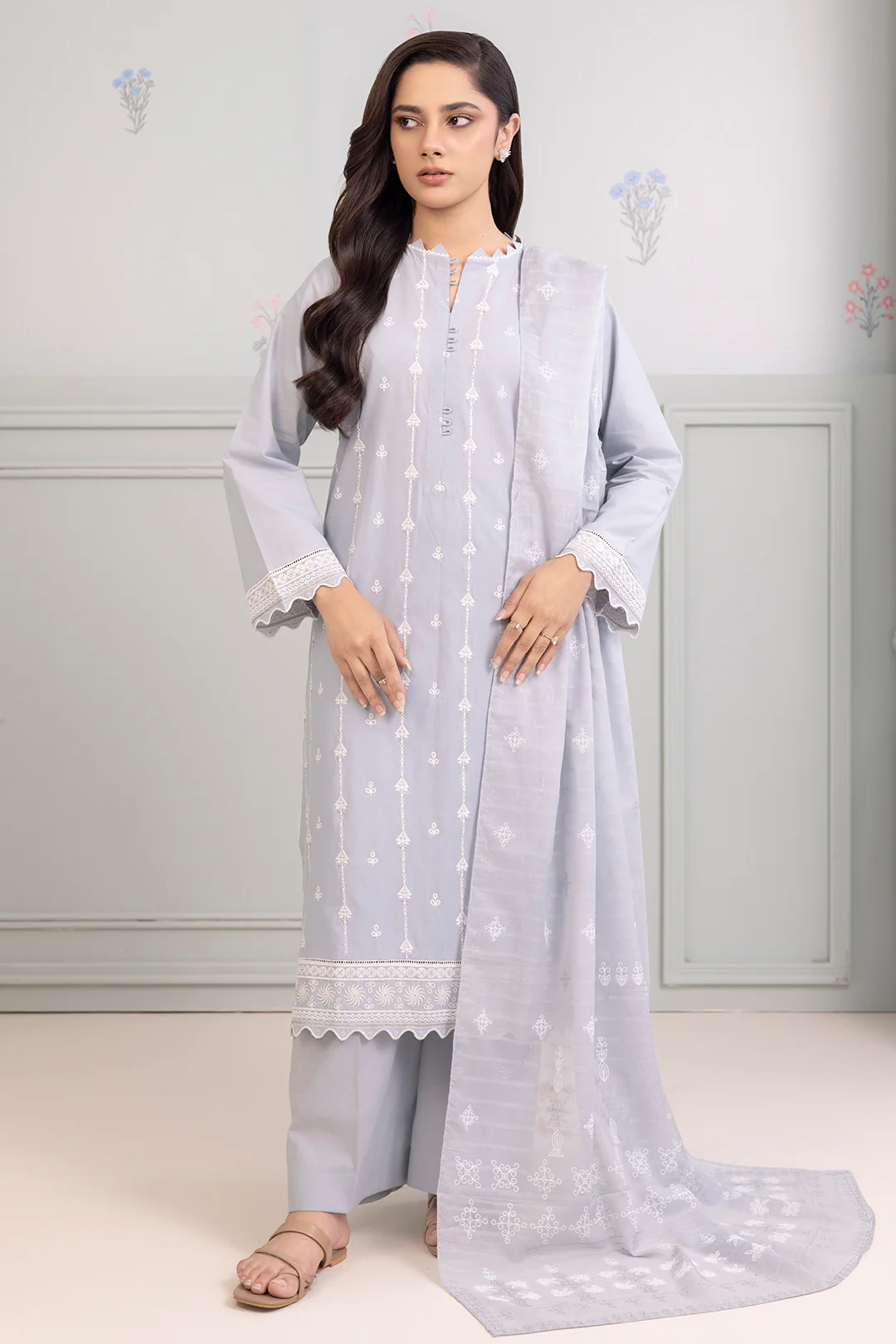 Embroidered Shirt Shalwar Dupatta - 0215