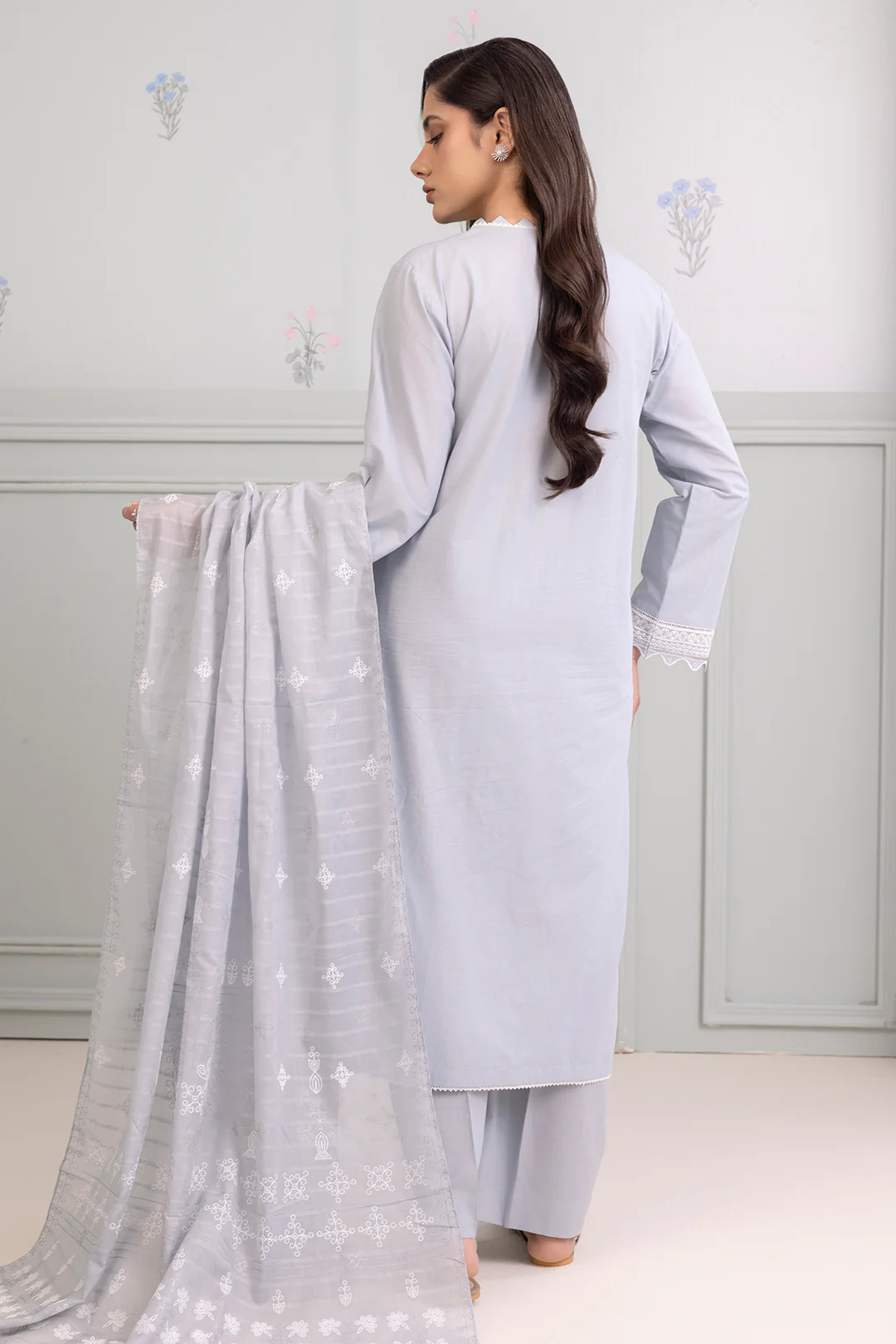 Embroidered Shirt Shalwar Dupatta - 0215 - Image 6