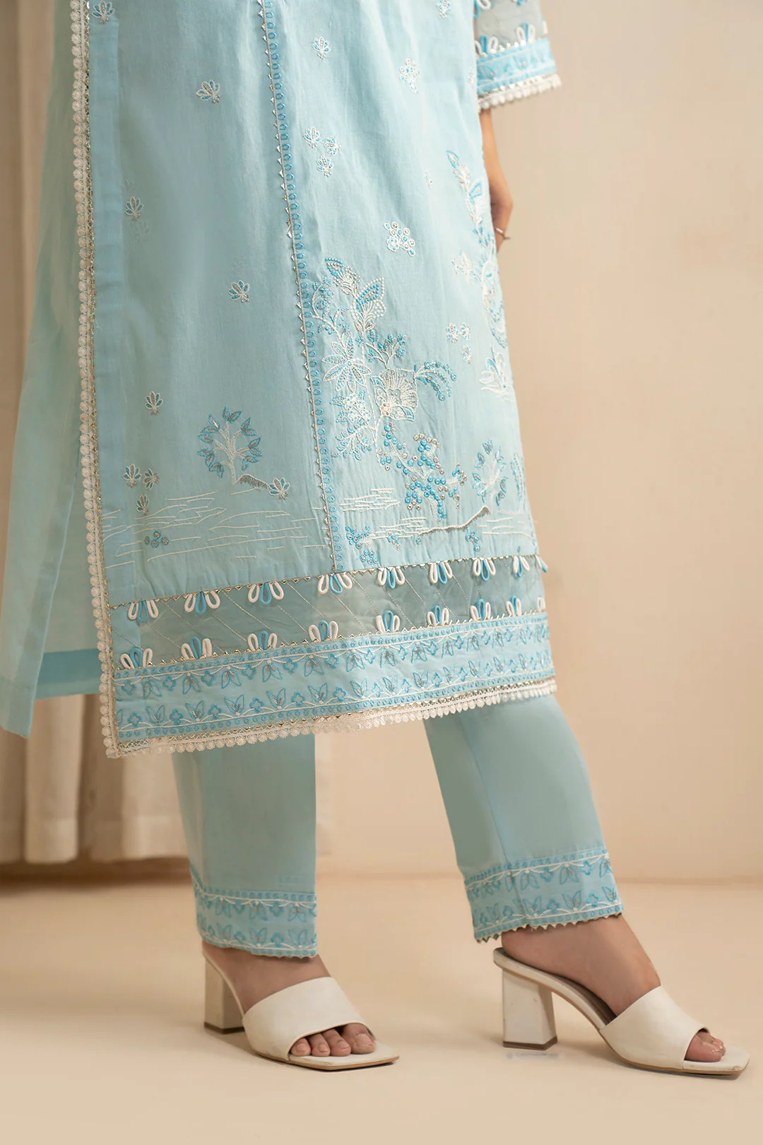 Embroidered Shirt Shalwar Dupatta - 0216 - Image 5