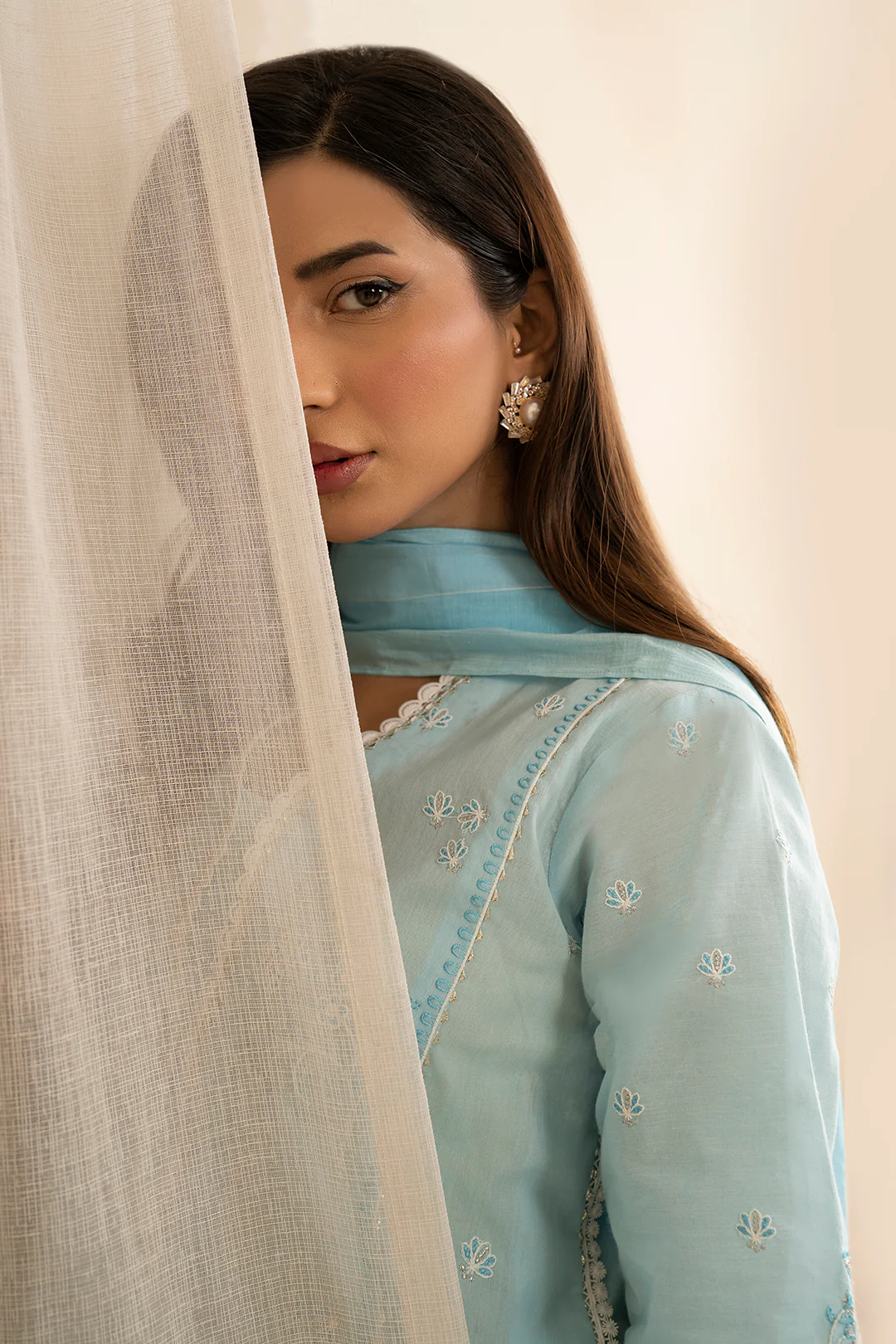 Embroidered Shirt Shalwar Dupatta - 0216 - Image 7