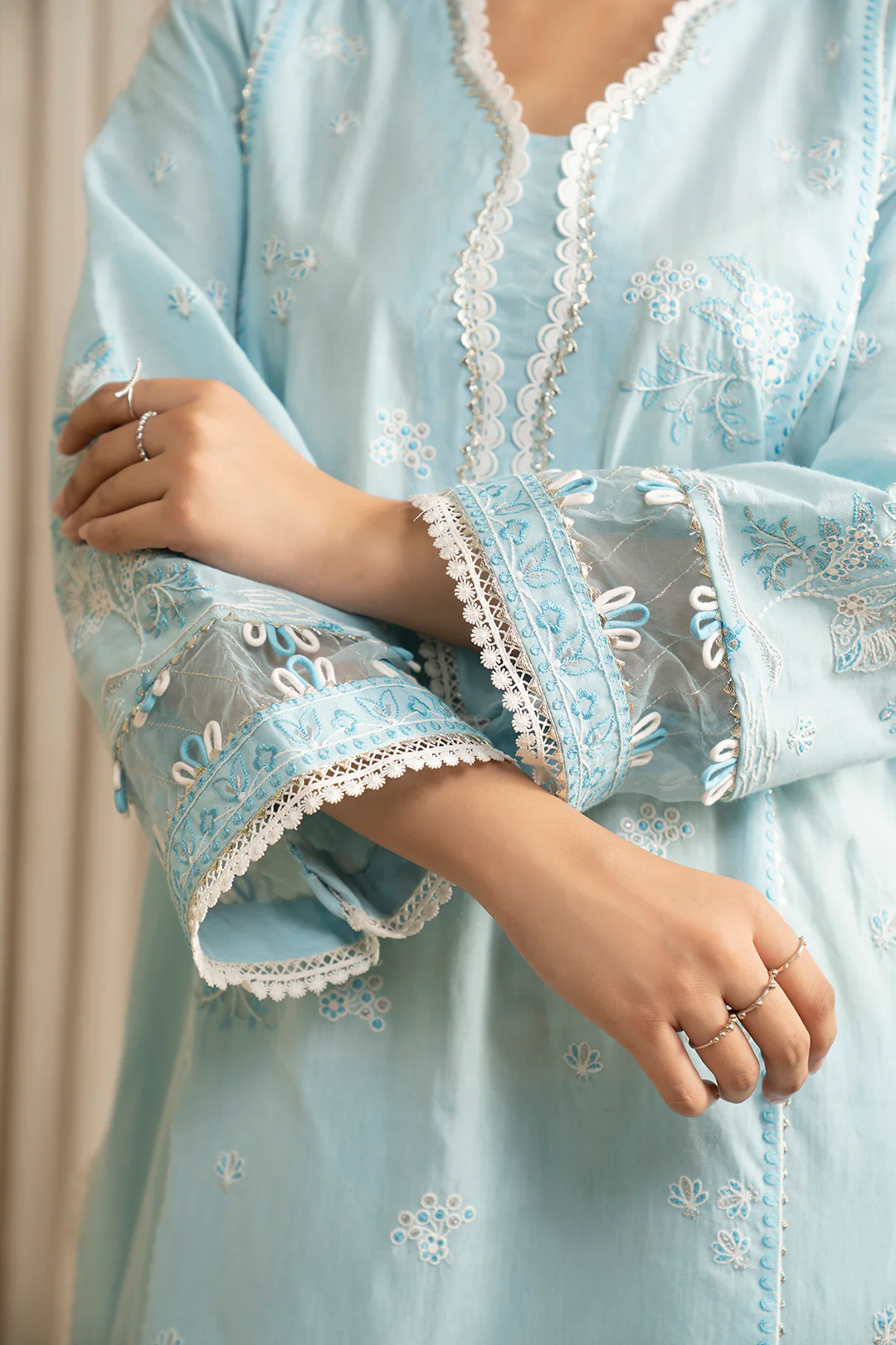 Embroidered Shirt Shalwar Dupatta - 0216 - Image 8