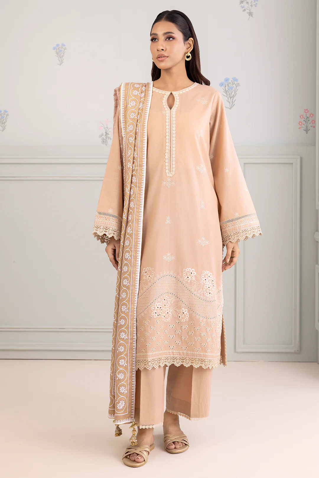 Embroidered Shirt Shalwar Dupatta - 0217 - Image 6