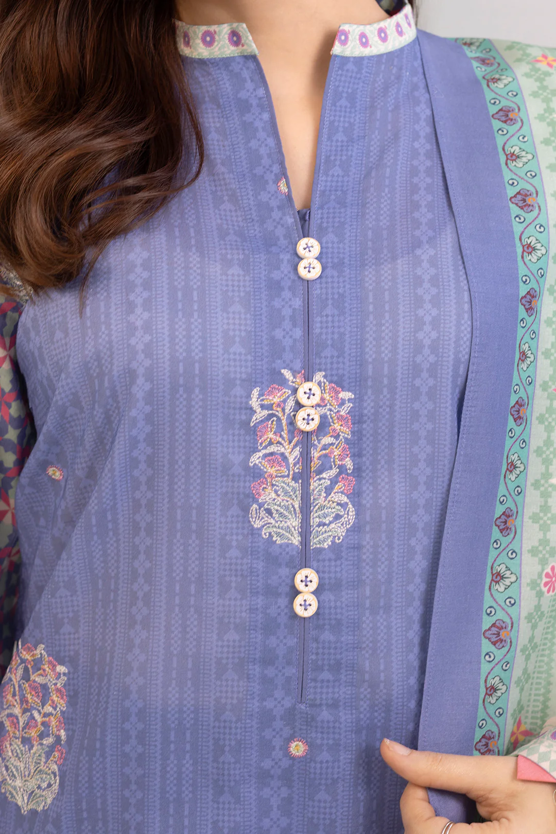 Embroidered Shirt Shalwar Dupatta - 0276 - Image 3