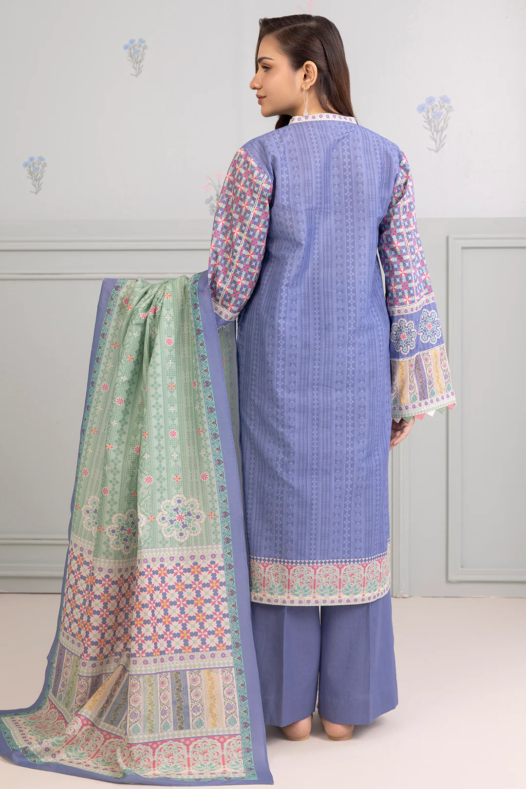 Embroidered Shirt Shalwar Dupatta - 0276 - Image 5