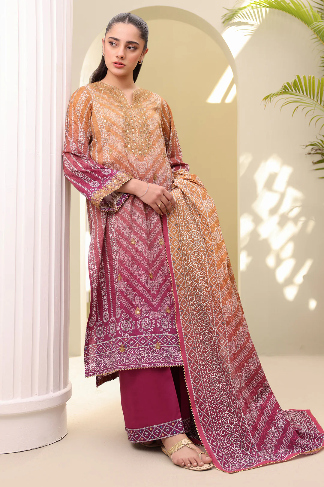 Embroidered Shirt Shalwar Dupatta - 0277 - Image 5