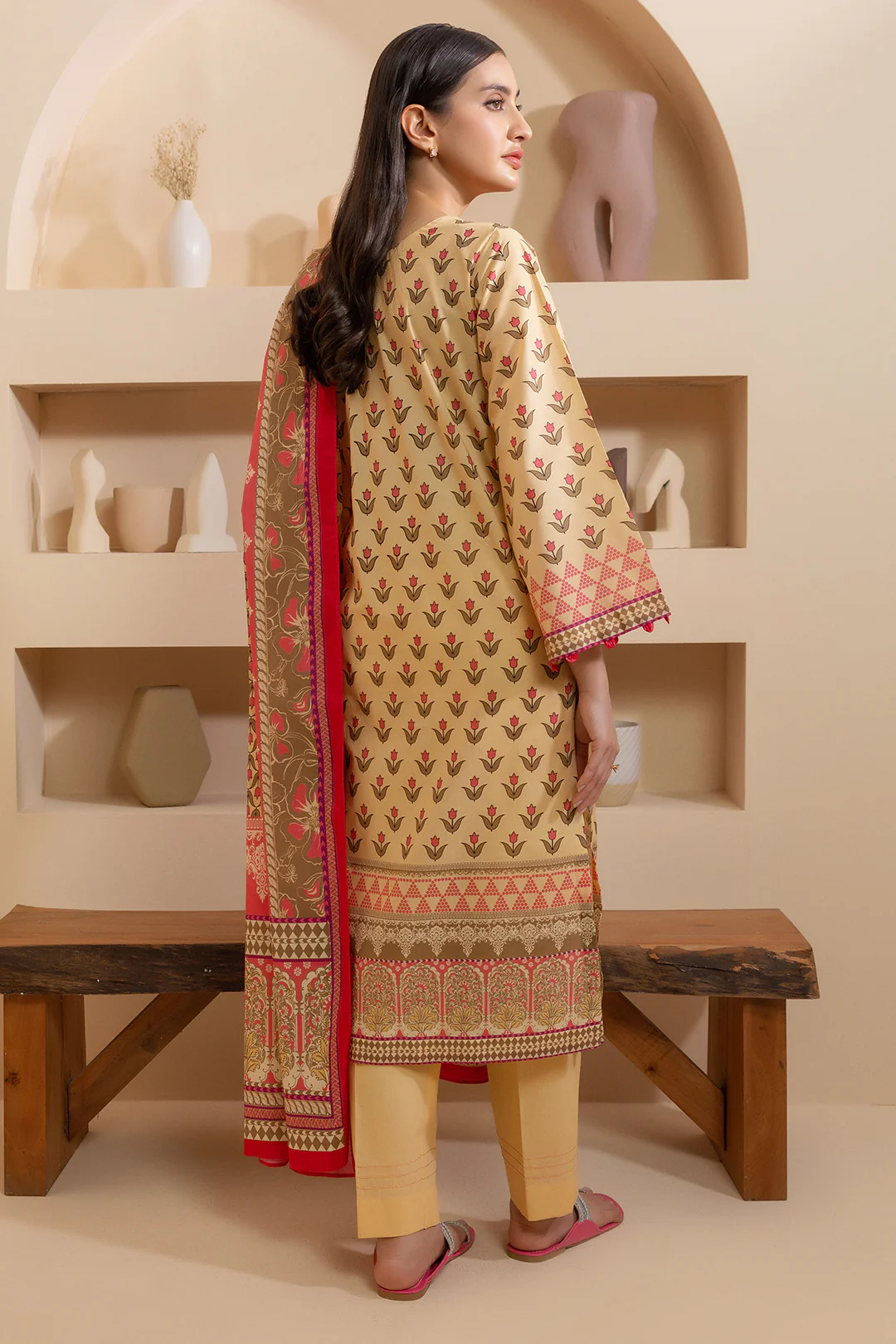 Embroidered Shirt Shalwar Dupatta - 0278 - Image 7