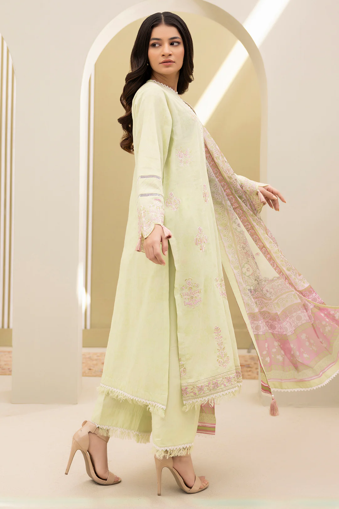 Embroidered Shirt Shalwar Dupatta - 0281 - Image 5