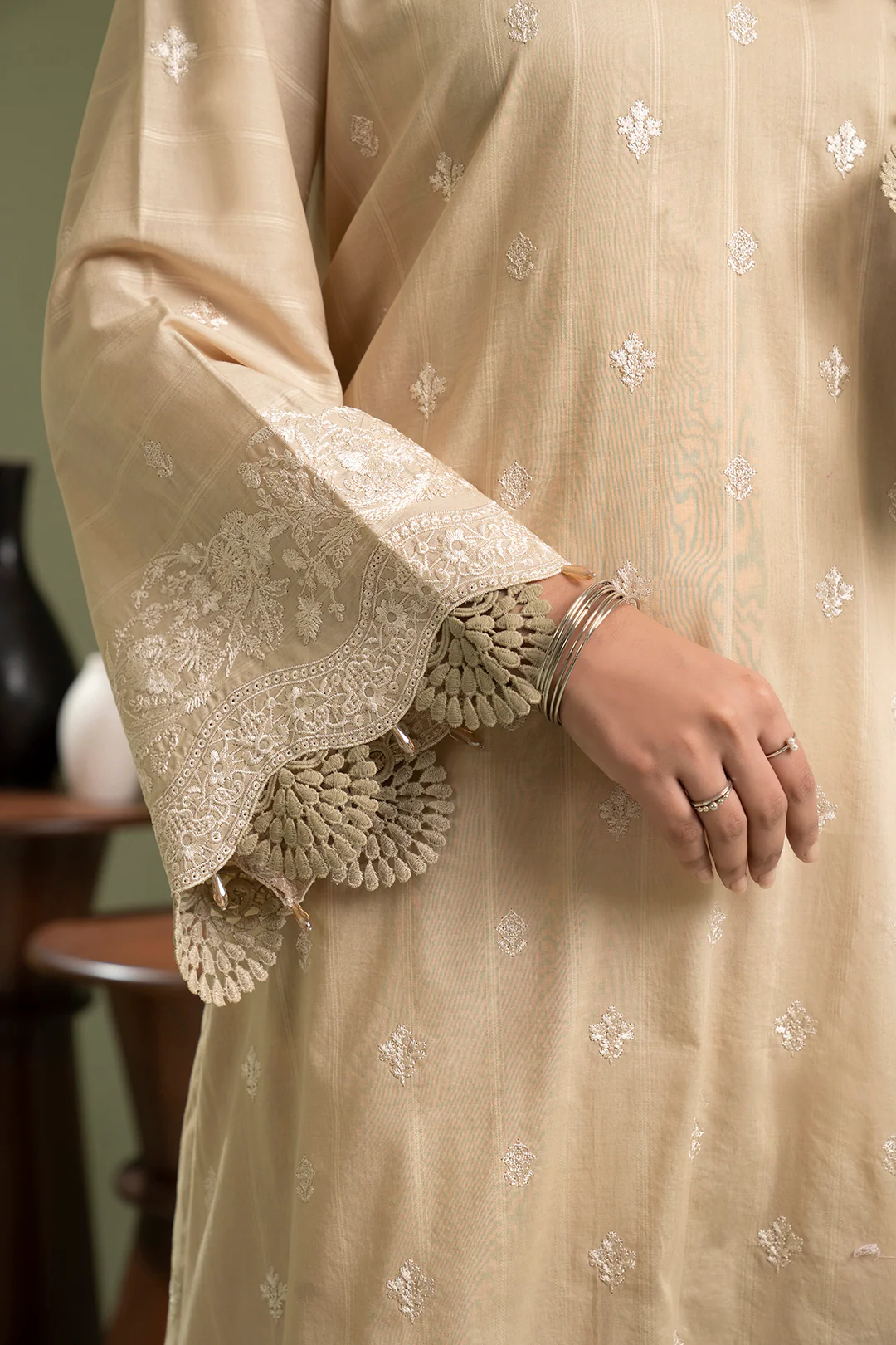 Embroidered Shirt Shalwar Dupatta - 0285 - Image 6