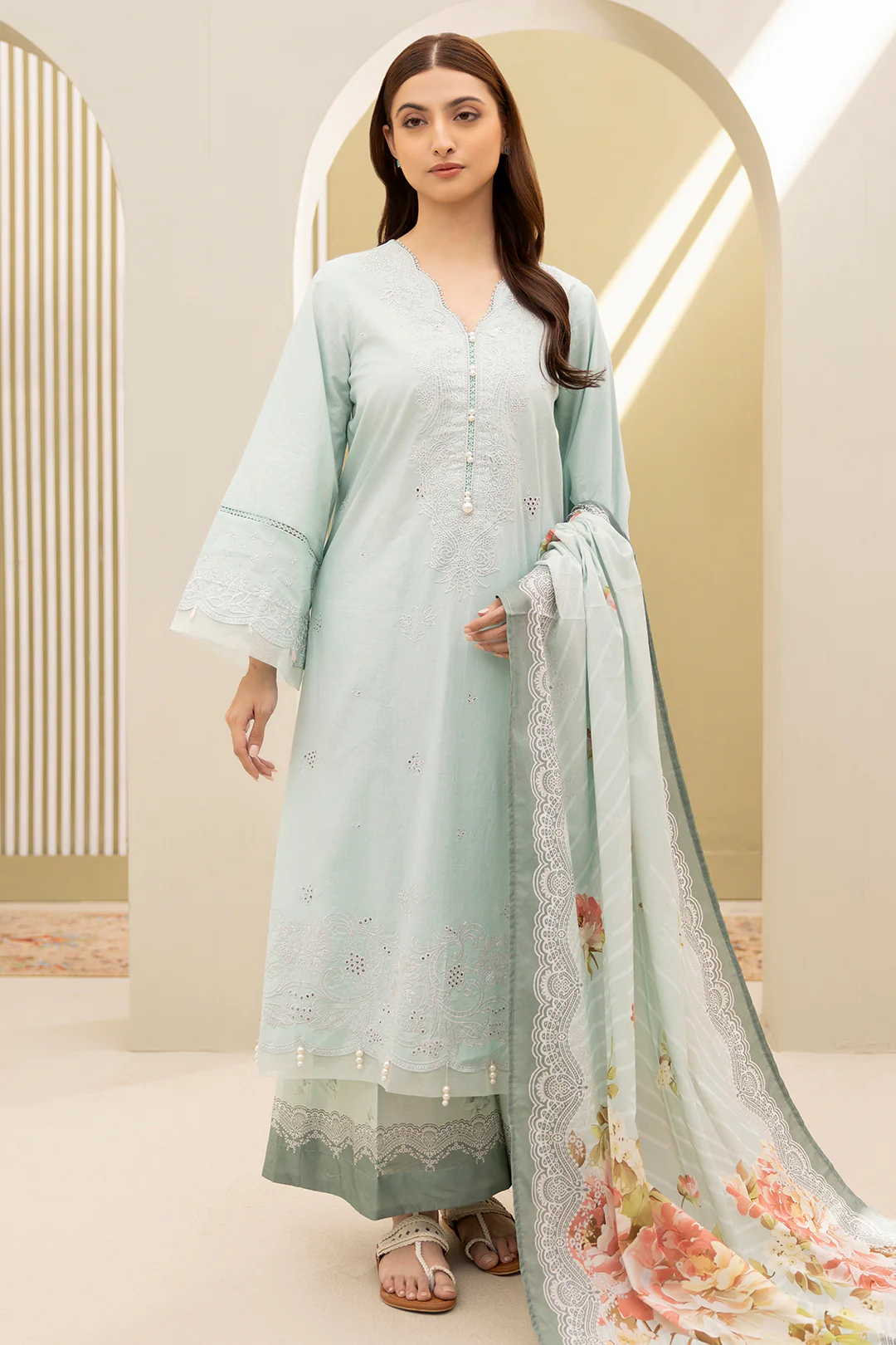 Embroidered Shirt Shalwar Dupatta - 0287 - Image 2