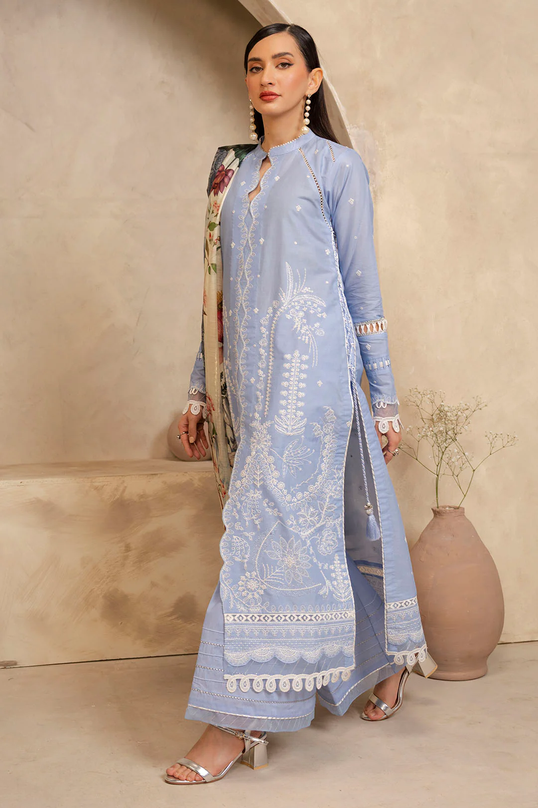 Embroidered Shirt Shalwar Dupatta - 0288 - Image 2