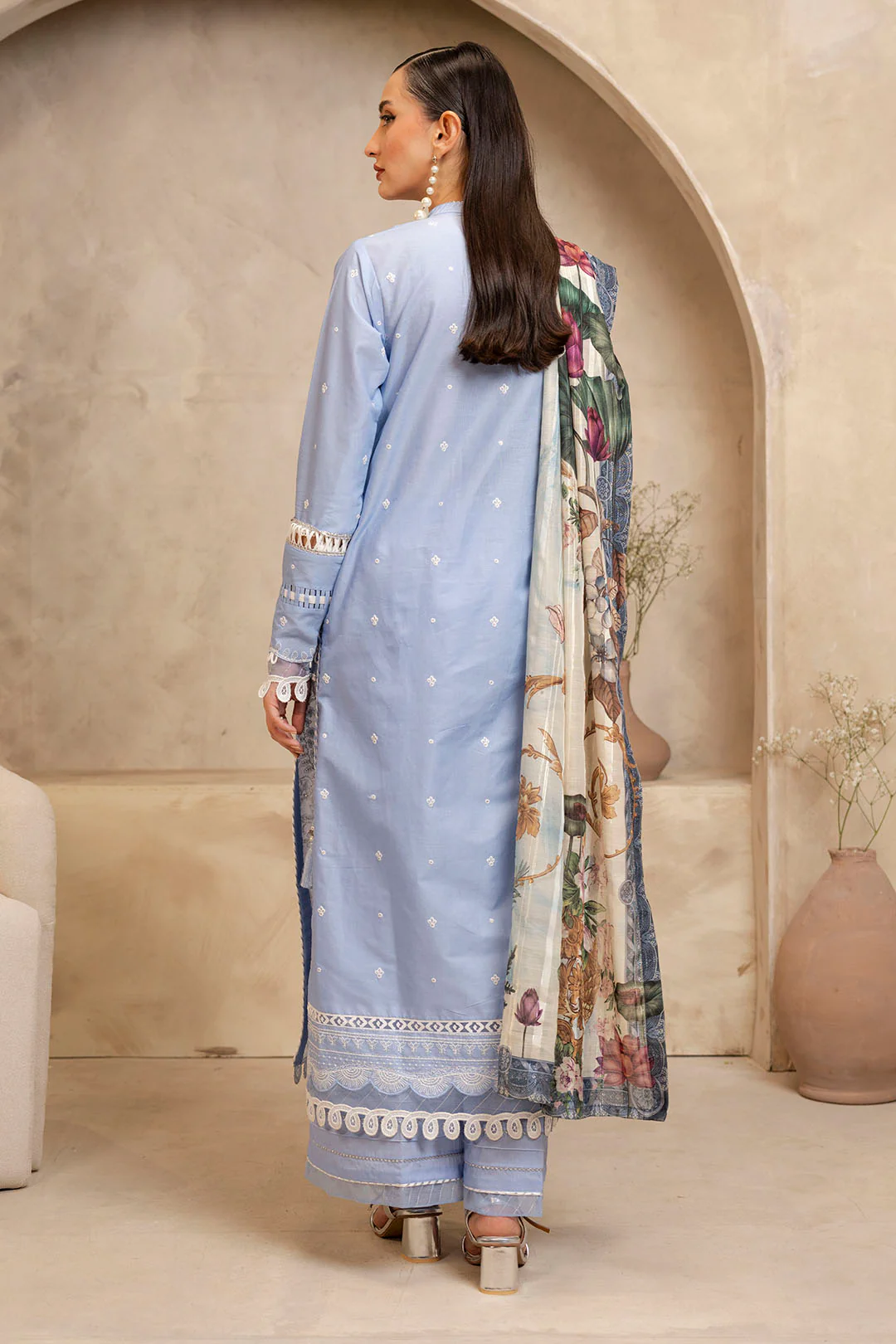 Embroidered Shirt Shalwar Dupatta - 0288 - Image 6