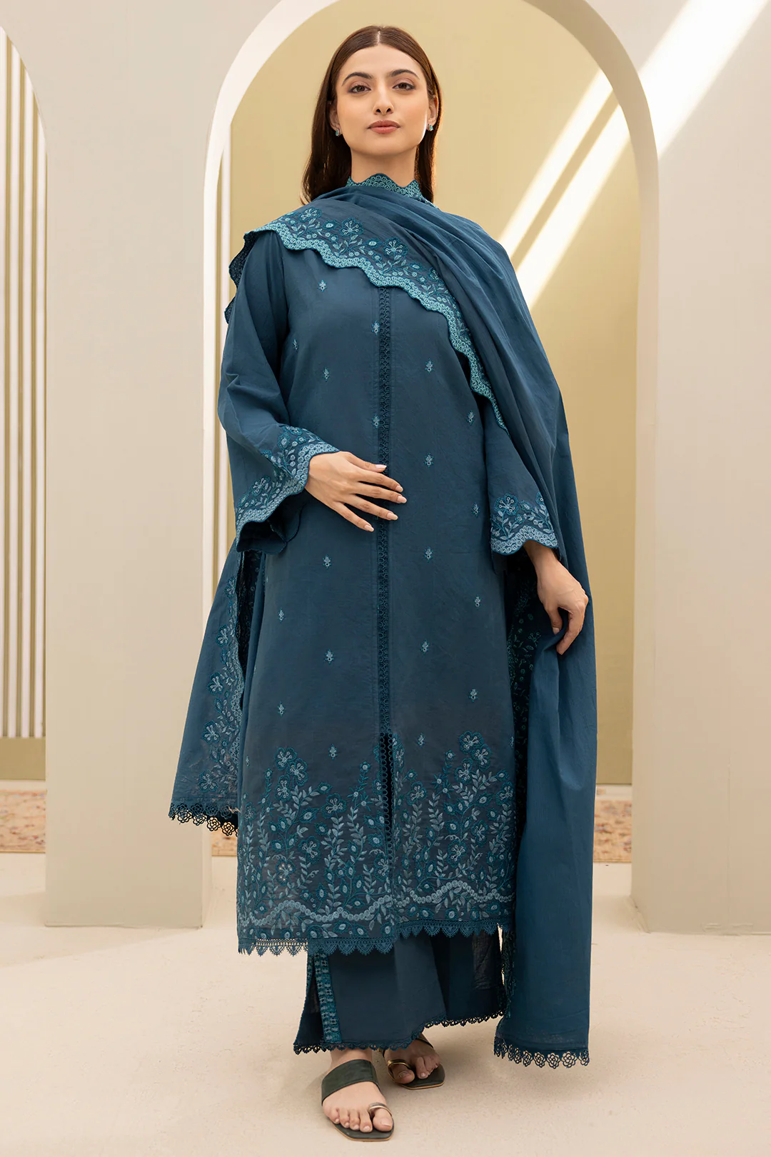 Embroidered Shirt Shalwar Dupatta - 0291 - Image 2