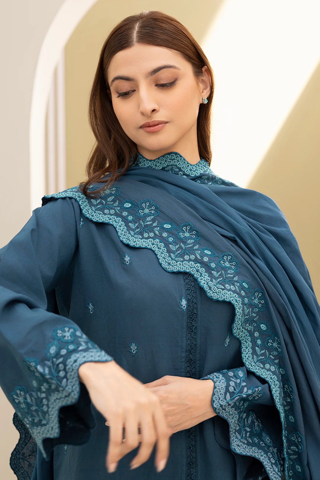 Embroidered Shirt Shalwar Dupatta - 0291 - Image 6