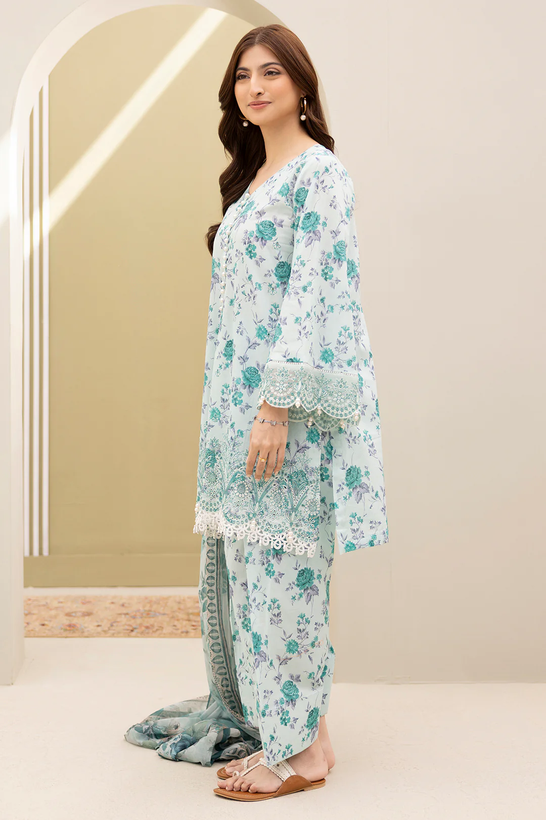 Embroidered Shirt Shalwar Dupatta - 0294 - Image 4
