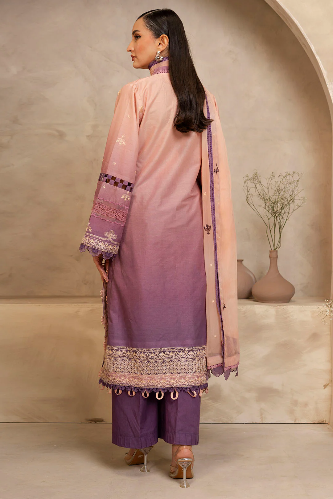 Embroidered Shirt Shalwar Dupatta - 0300 - Image 5
