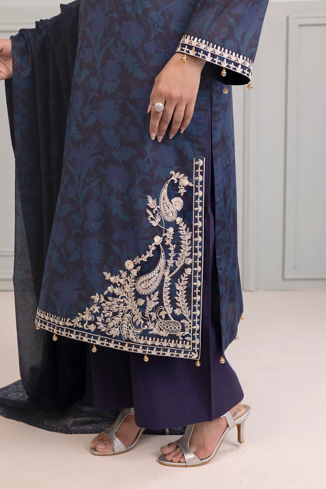 Embroidered Shirt Shalwar Dupatta - 0339 - Image 3