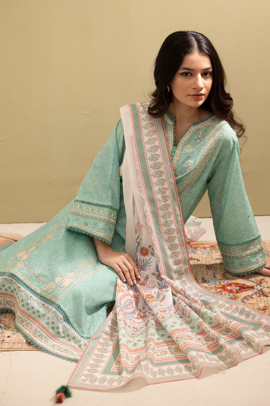 Embroidered Shirt Shalwar Dupatta - 0341 - Image 12