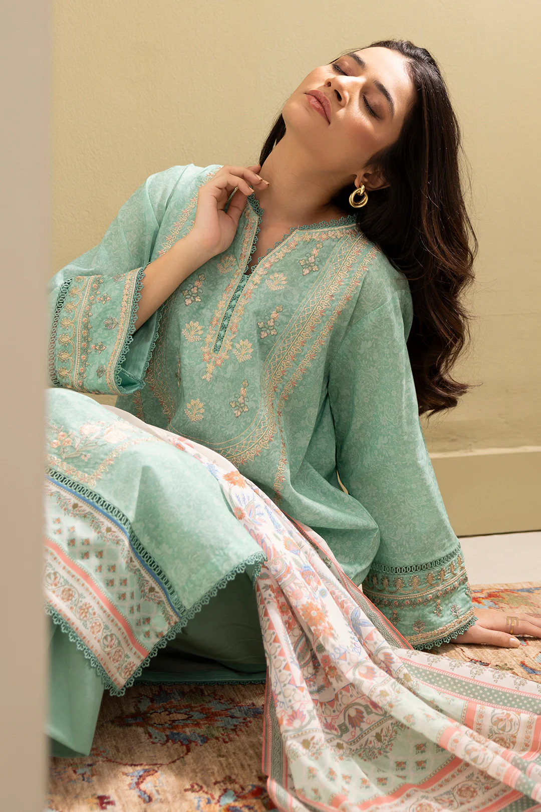 Embroidered Shirt Shalwar Dupatta - 0341 - Image 13