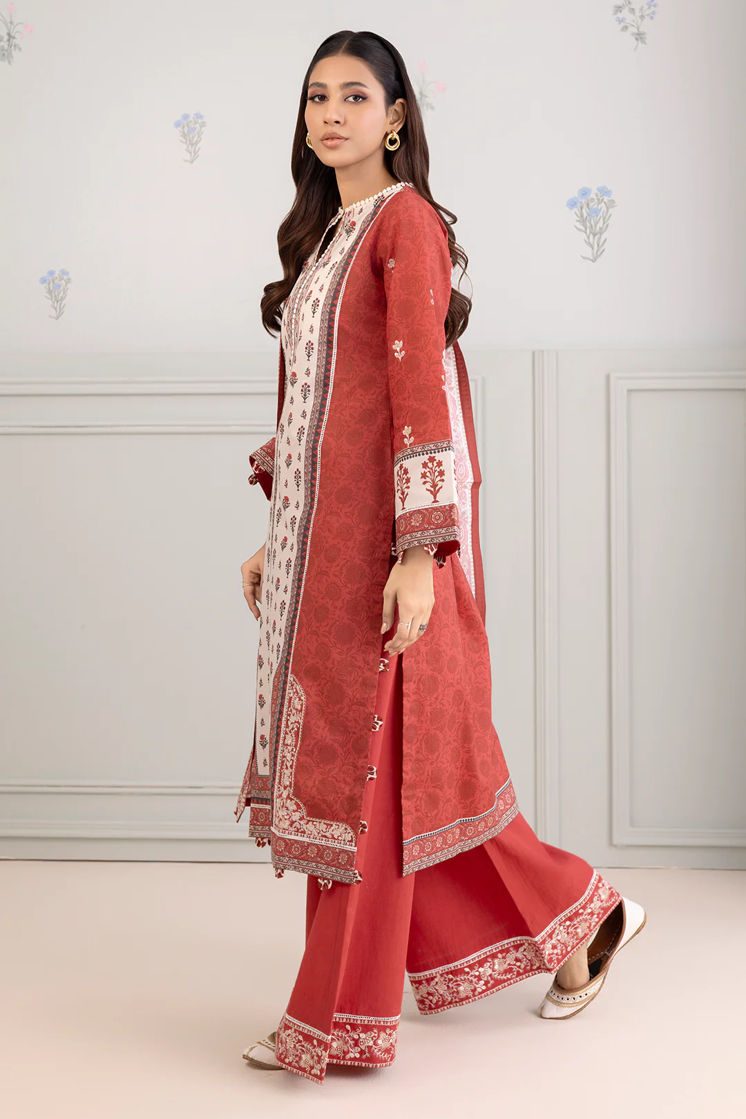 Embroidered Shirt Shalwar Dupatta - 0344 - Image 4