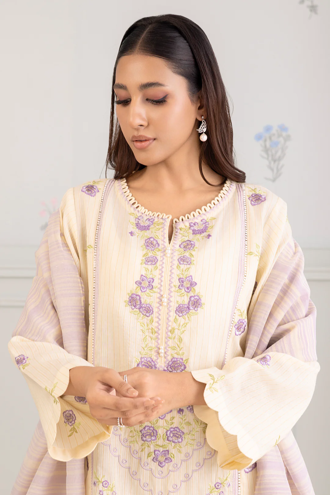 Embroidered Shirt Shalwar Dupatta - 0345 - Image 2