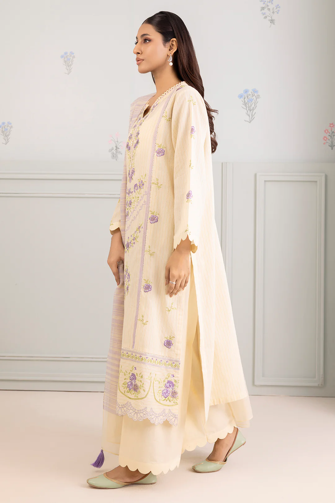 Embroidered Shirt Shalwar Dupatta - 0345 - Image 6