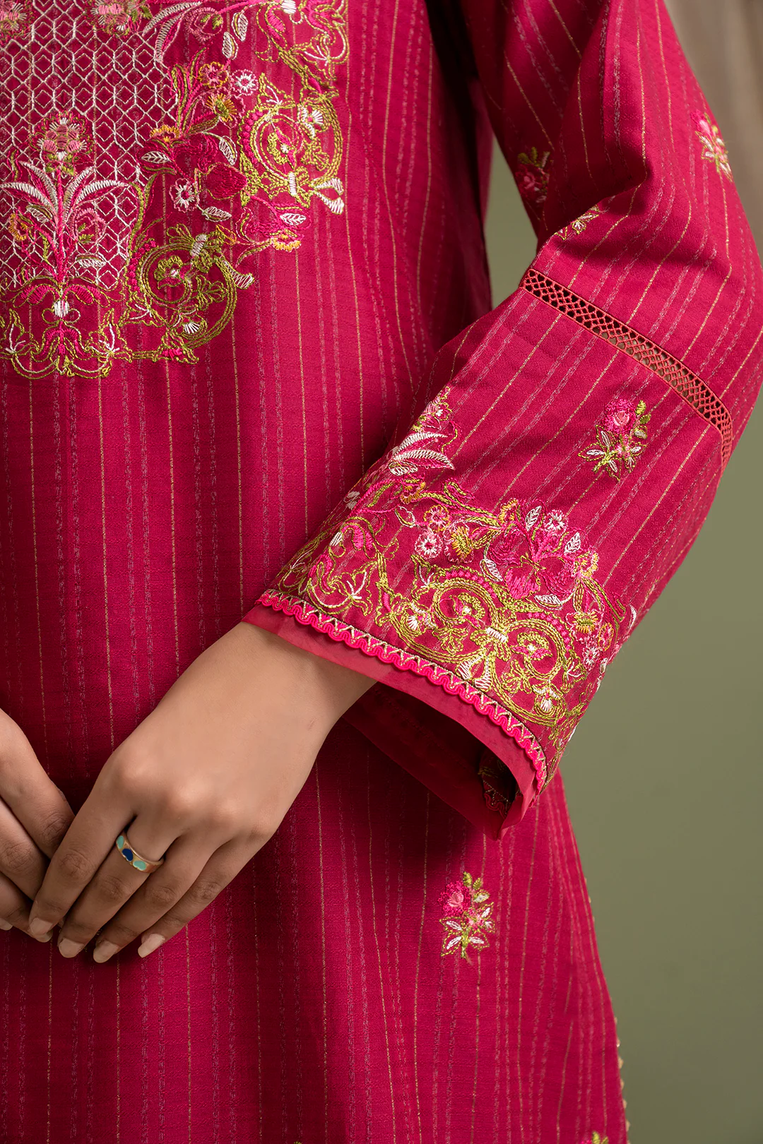 Embroidered Shirt Shalwar Dupatta - 0346 - Image 6