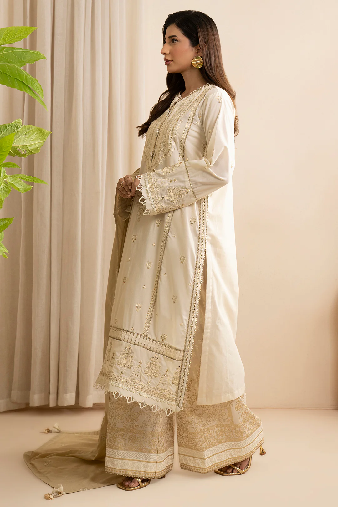 Embroidered Shirt Shalwar Dupatta - 0351 - Image 10