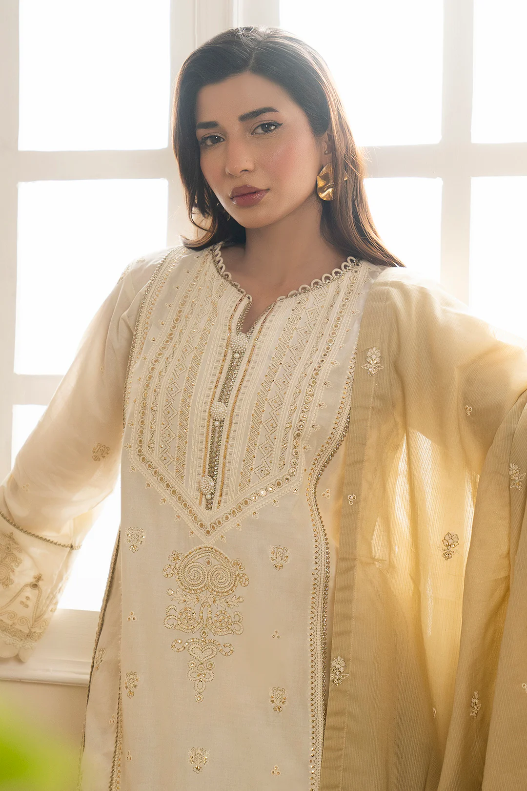 Embroidered Shirt Shalwar Dupatta - 0351 - Image 5