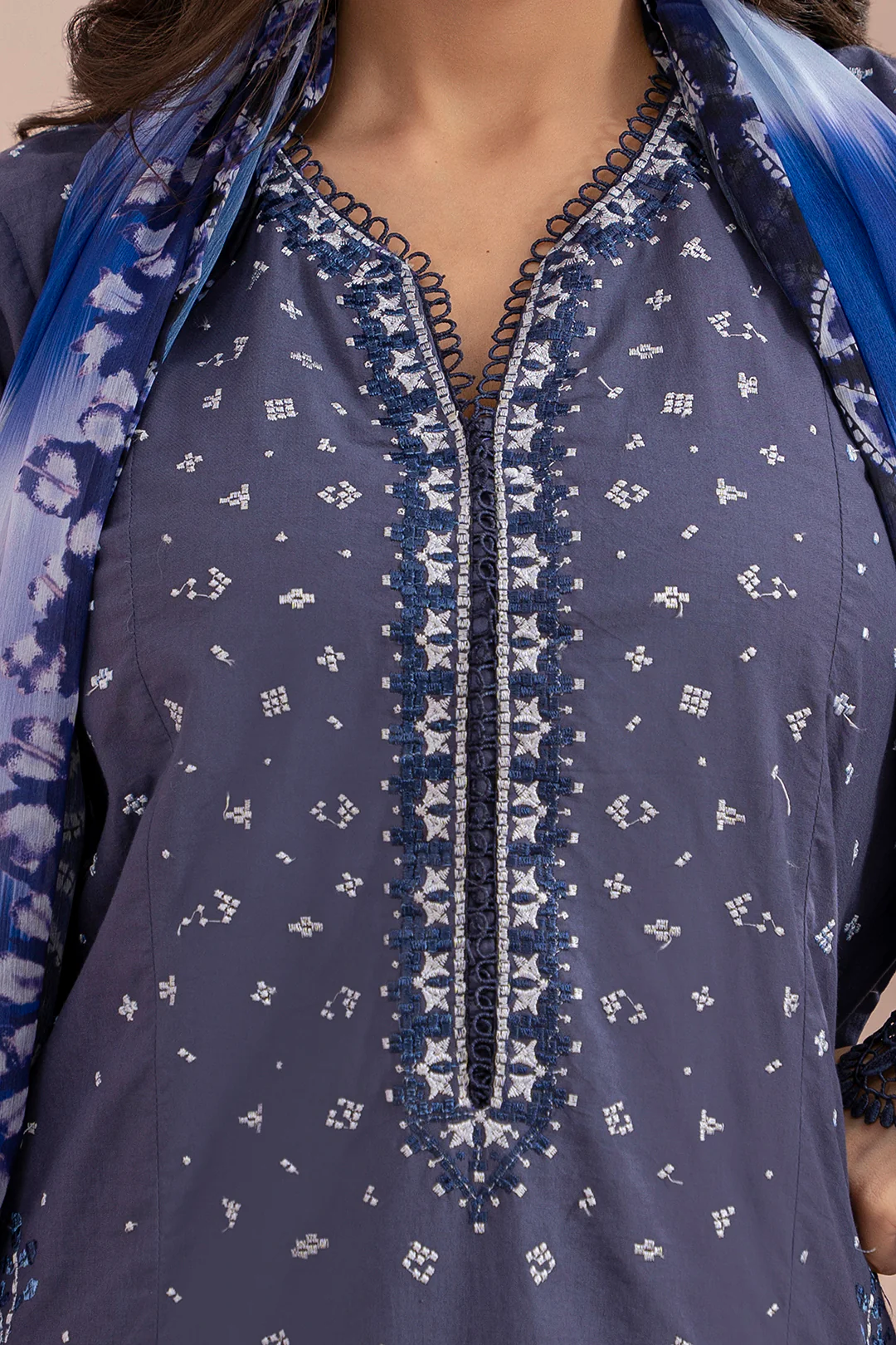 Embroidered Shirt Shalwar Dupatta - 0352 - Image 5