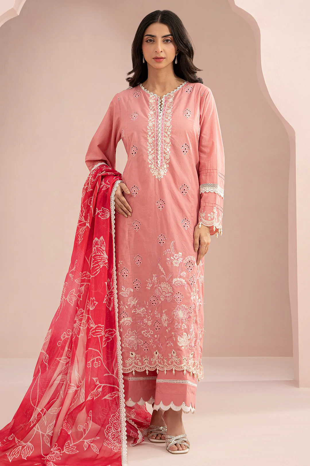 Embroidered Shirt Shalwar Dupatta - 0356 - Image 2