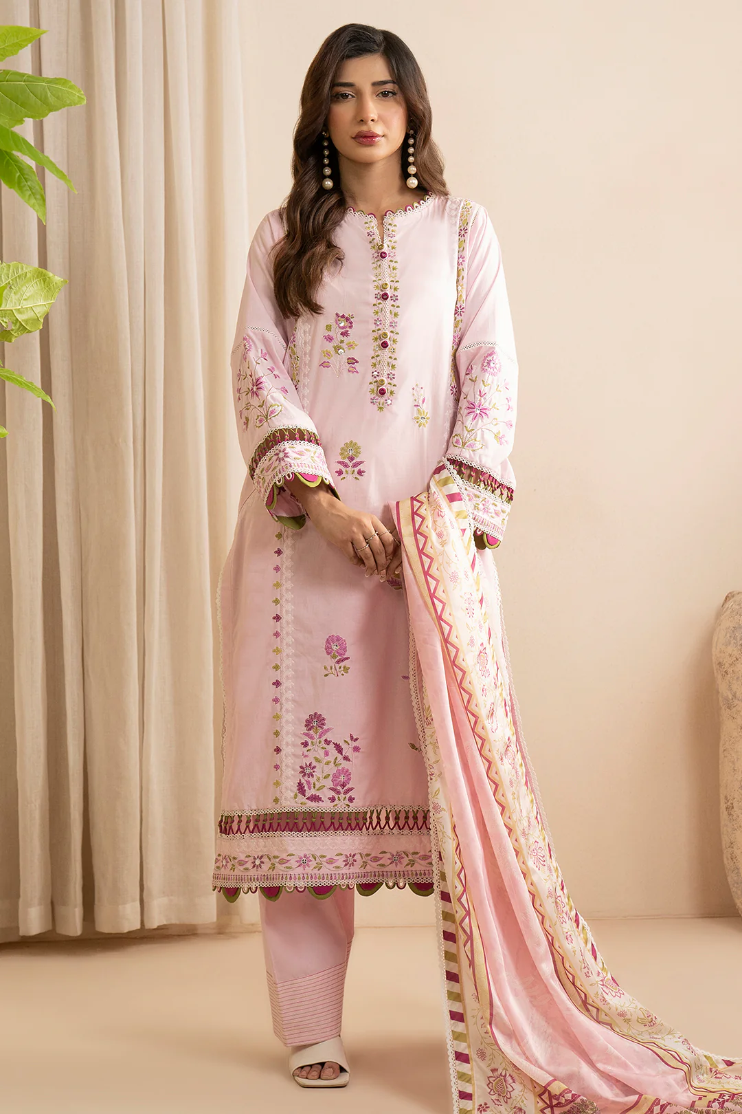 Embroidered Shirt Shalwar Dupatta - 0357 - Image 2