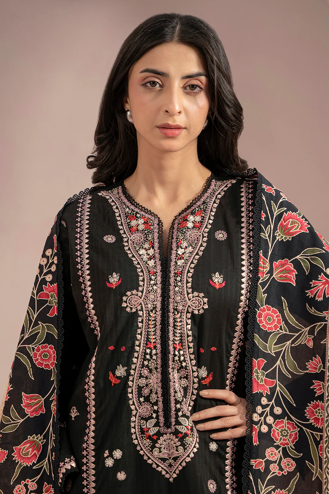Embroidered Shirt Shalwar Dupatta - 0358