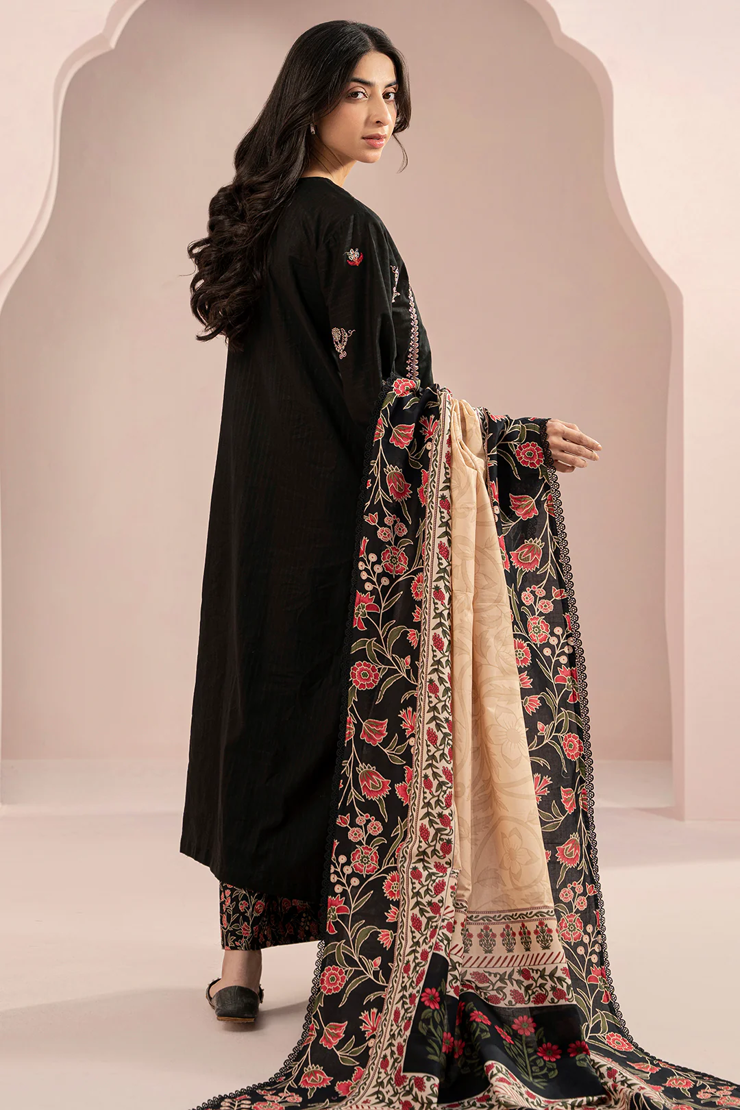 Embroidered Shirt Shalwar Dupatta - 0358 - Image 6