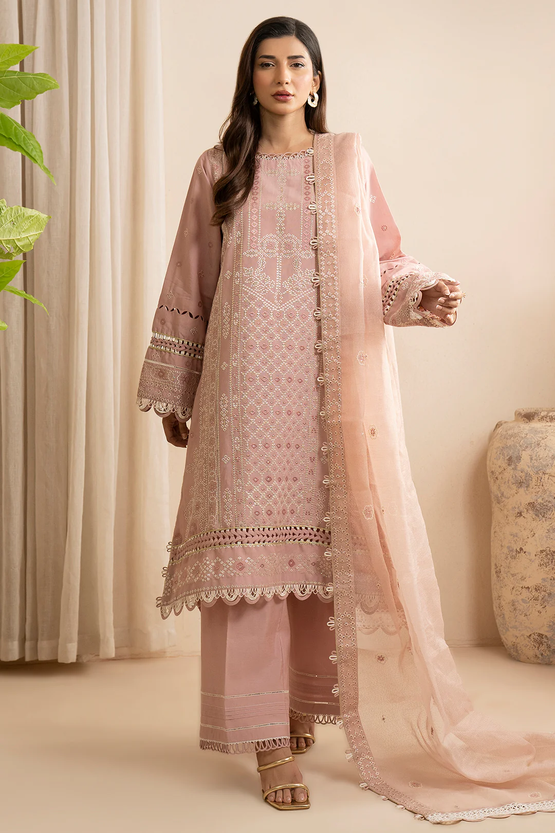 Embroidered Shirt Shalwar Dupatta - 0361 - Image 12