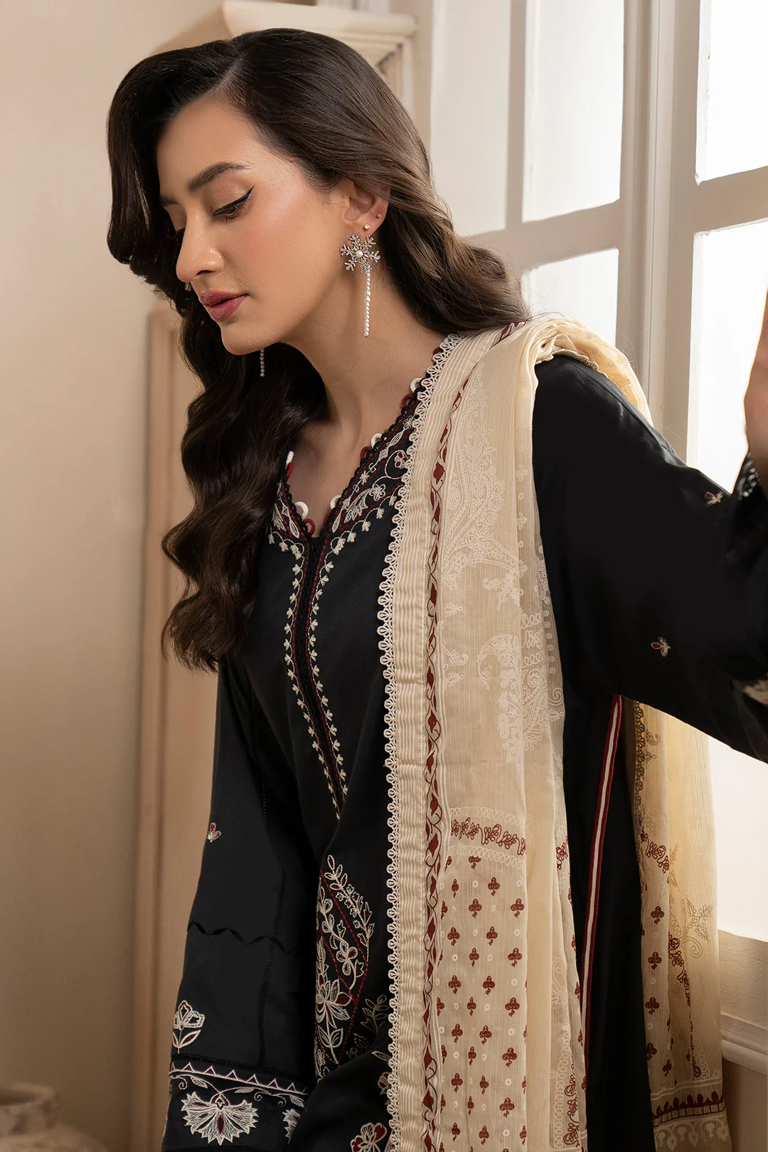 Embroidered Shirt Shalwar Dupatta - 0362 - Image 5