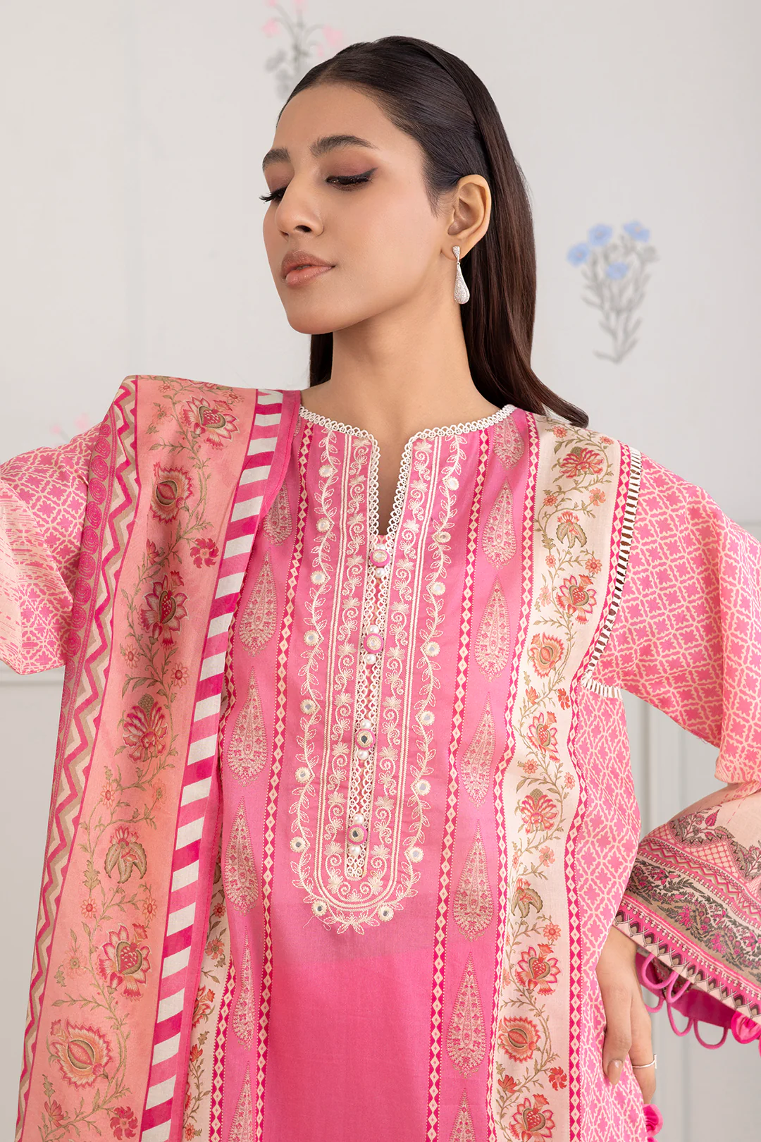 Embroidered Shirt Shalwar Dupatta - 0399 - Image 2