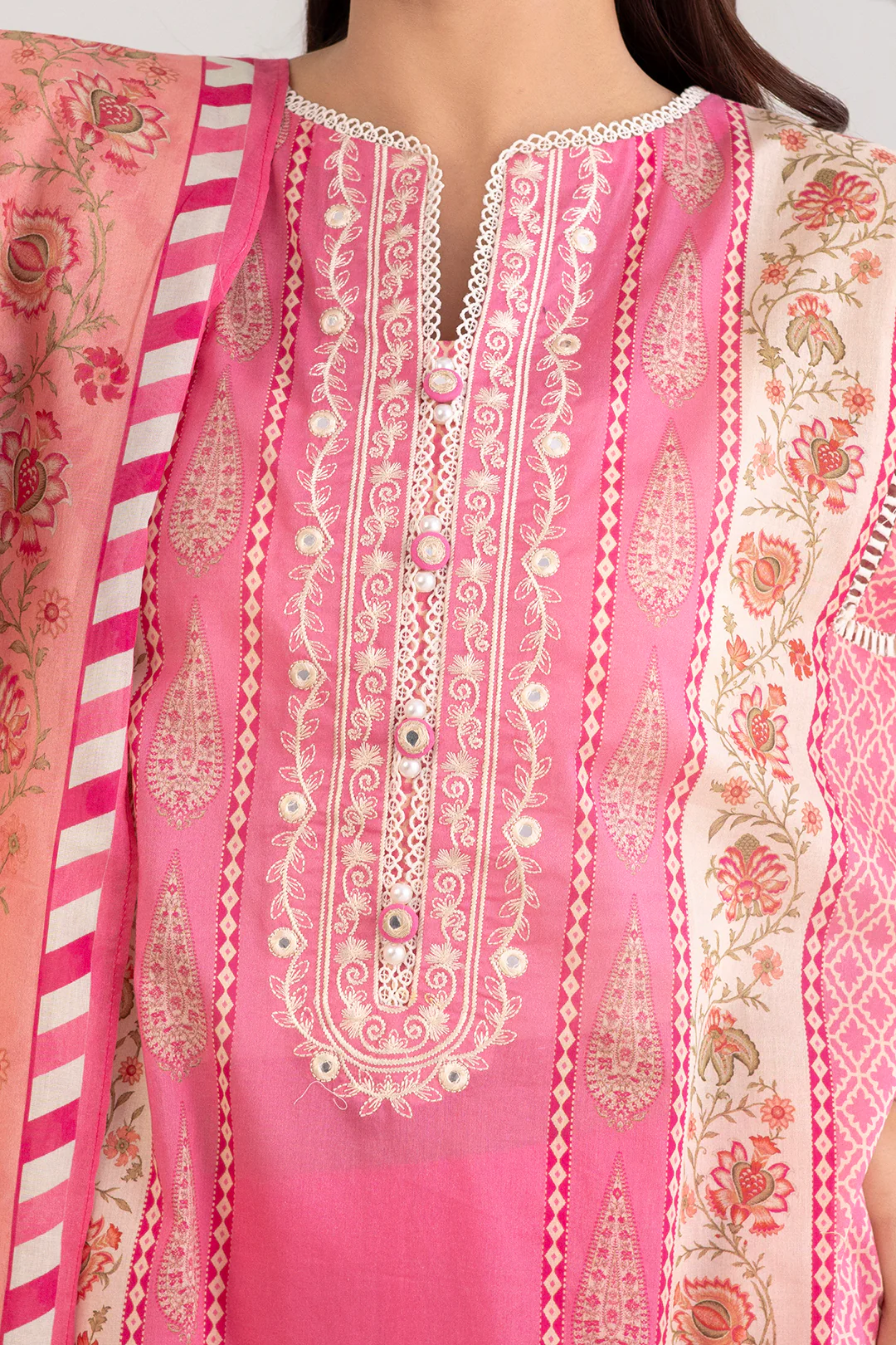 Embroidered Shirt Shalwar Dupatta - 0399 - Image 4