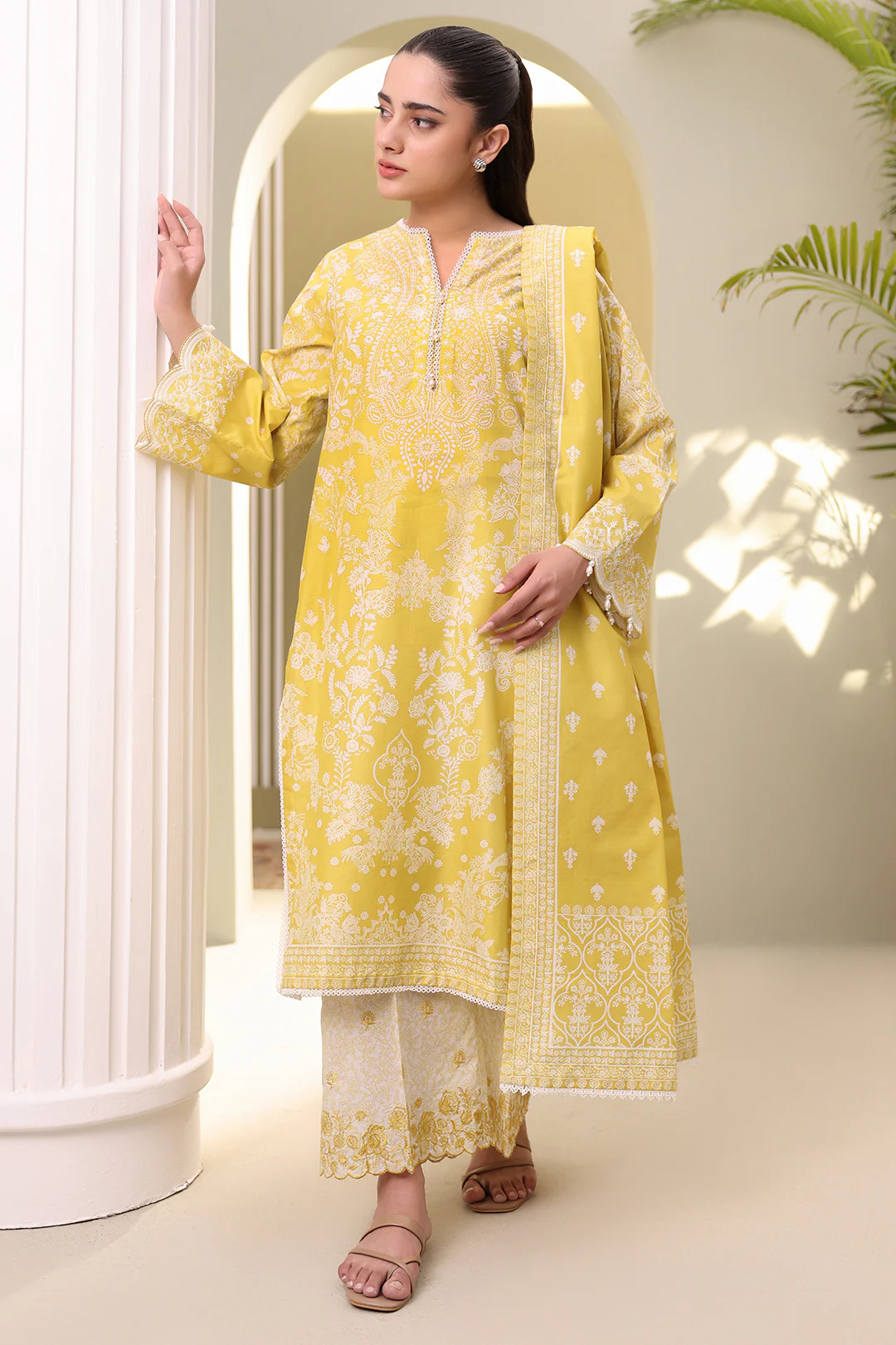 Embroidered Shirt Shalwar Dupatta - 0400 - Image 7