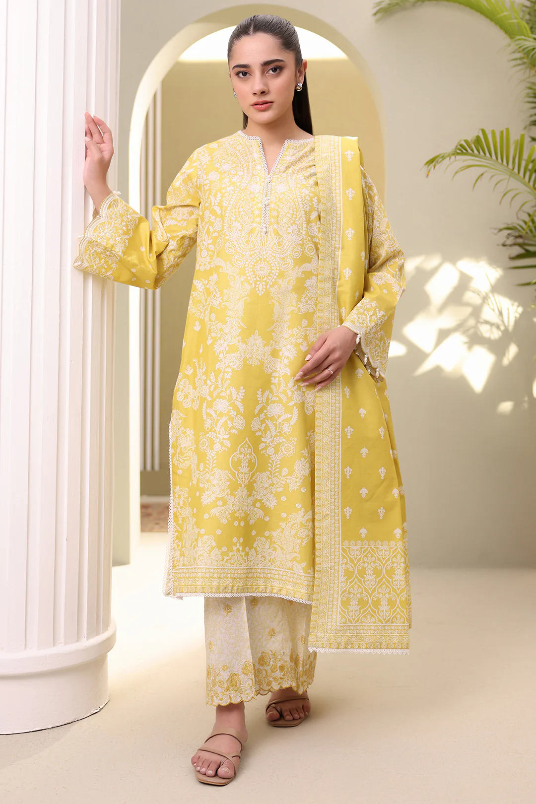 Embroidered Shirt Shalwar Dupatta - 0400 - Image 8
